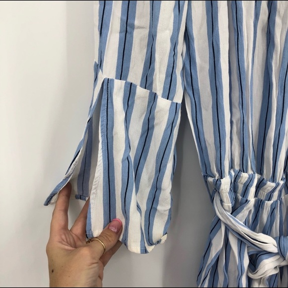Faithfull The Brand Striped Tie Waist Romper 8 - Picture 4 of 4